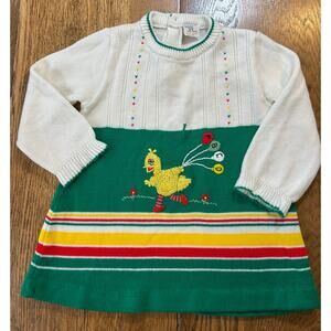 Vintage Toddle Time Penney’s Sesame St. Big Bird Alphabet Sweater Dress Sz 2T